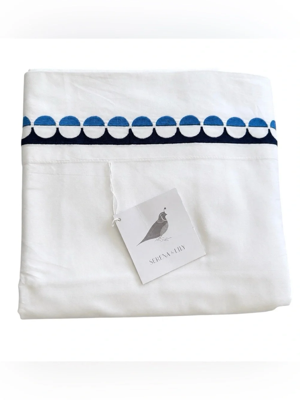 NIP RARE Serena and Lily Twin Blue Oceanside Cotton Sateen Sheet Set